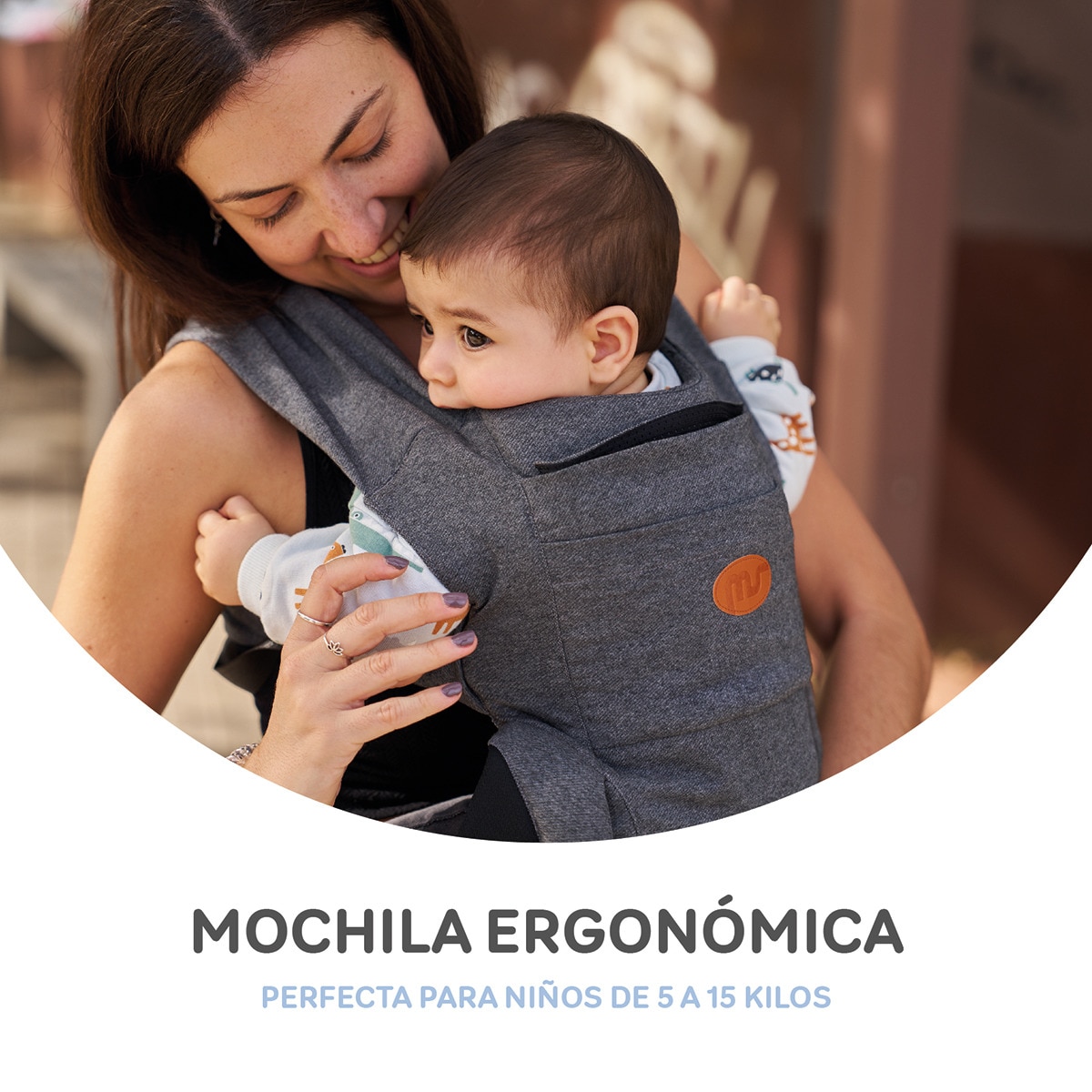 Mochila portabebe Kowari Gris-10