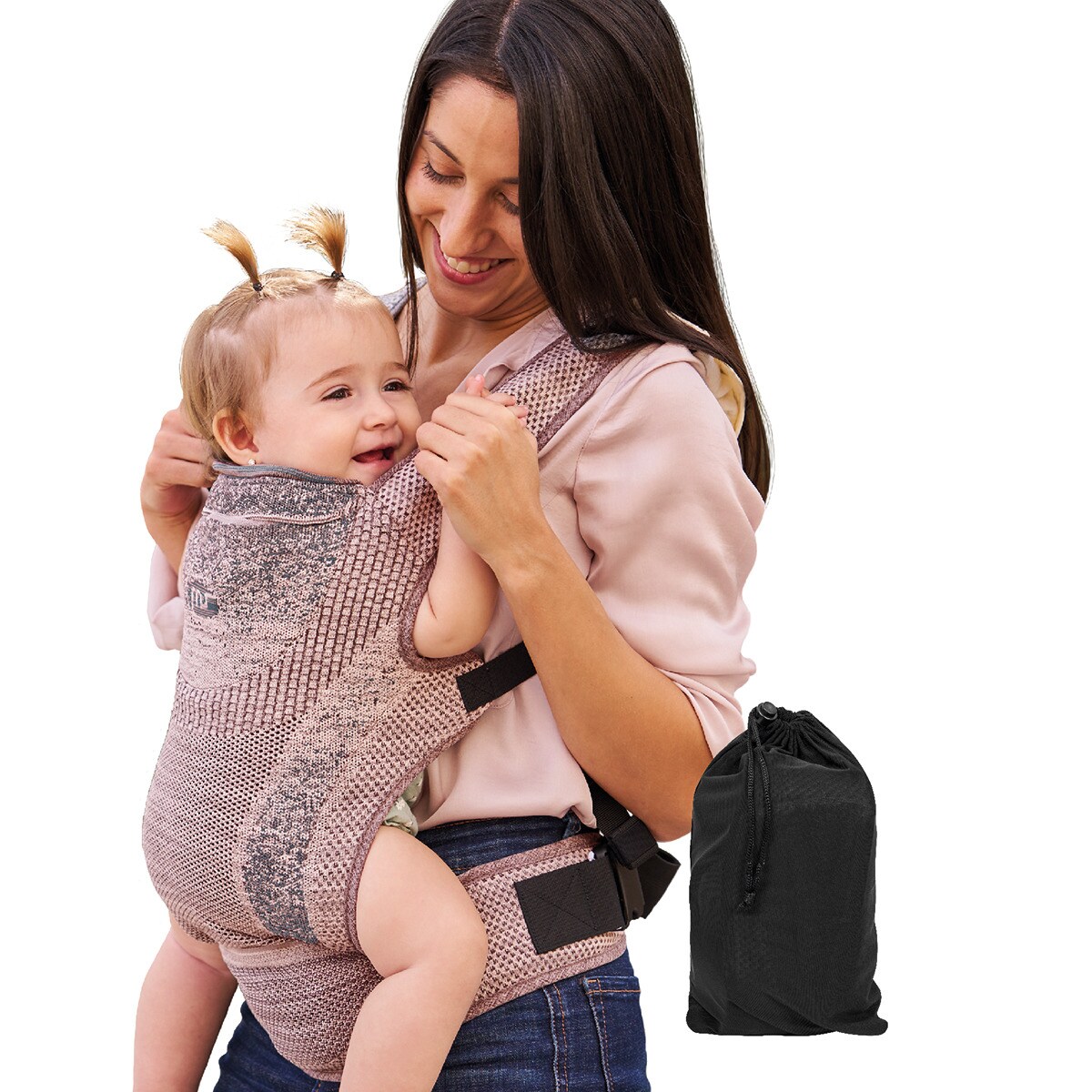 Mochila portabebe Kanguro Rosa-9