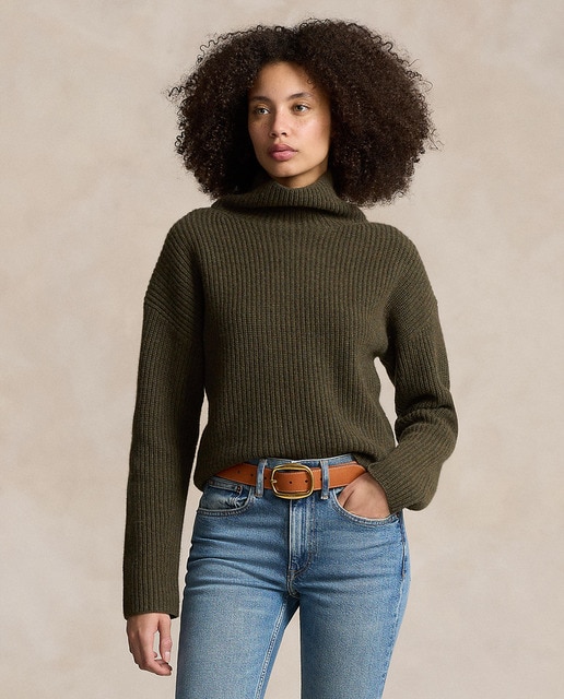Imagen 0 de Jersey de mujer de lana de cuello alto