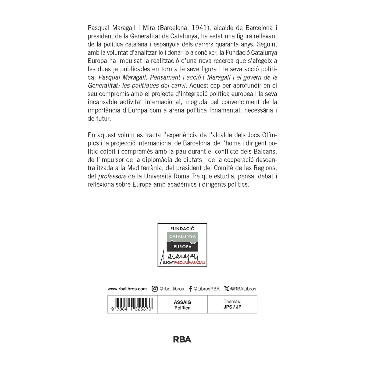 Pasqual Maragall i l'Europa pròxima (Capa dura) 2