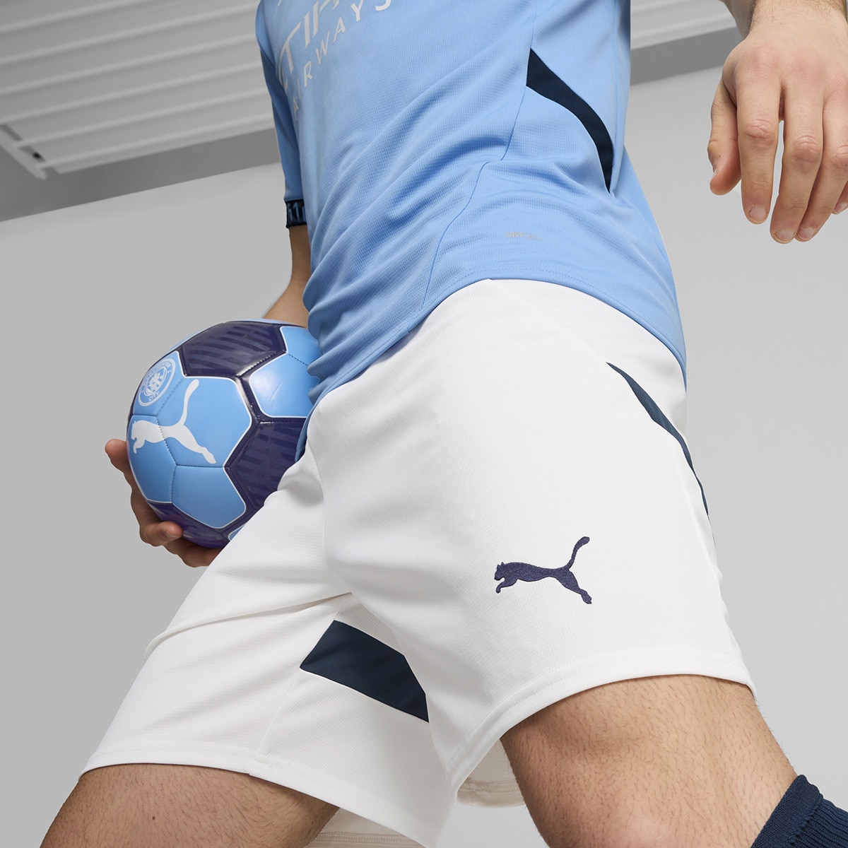 Calções de Homem 1.º Equipamento Manchester City FC 2024-2025 Réplica Branco-4