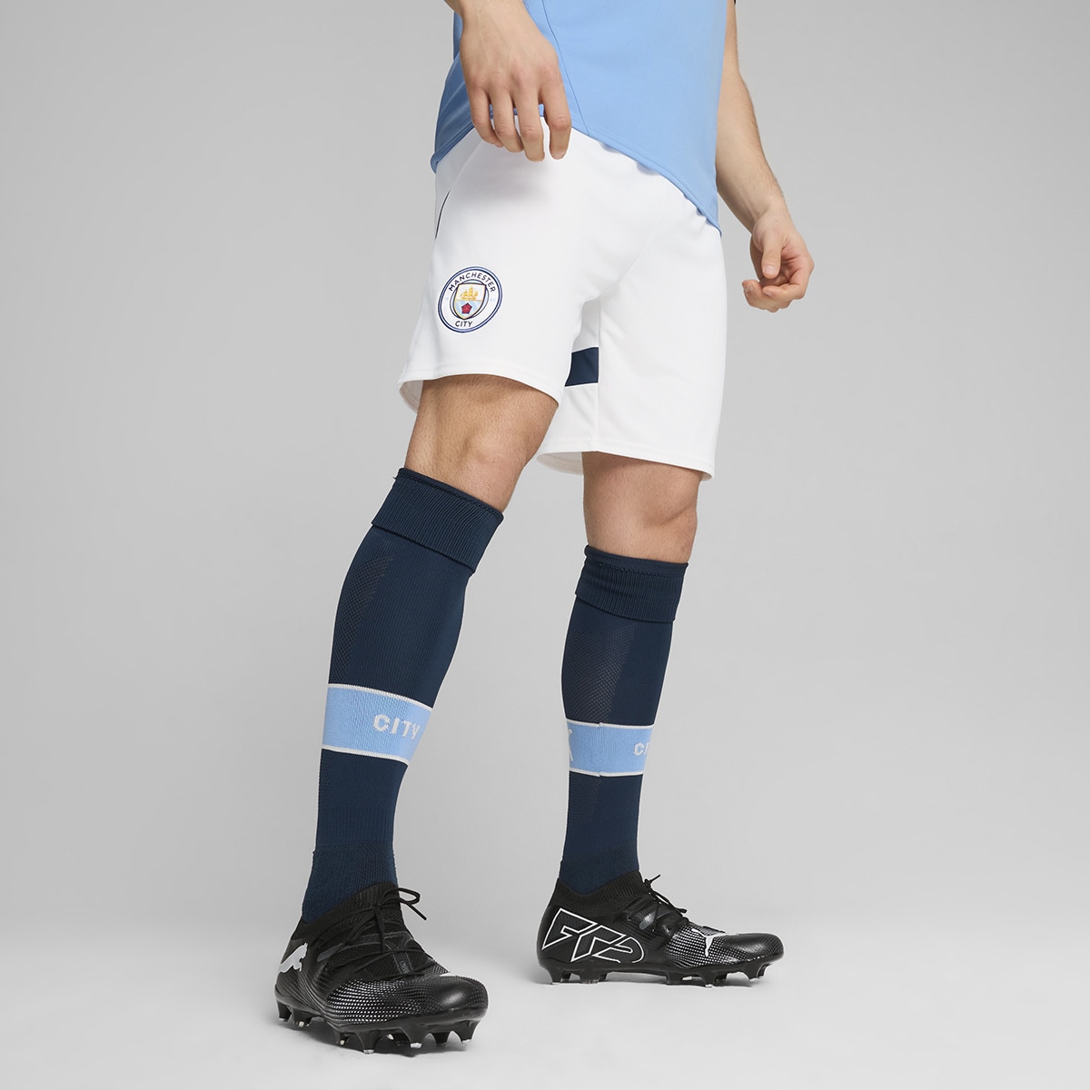 Calções de Homem 1.º Equipamento Manchester City FC 2024-2025 Réplica Branco-1