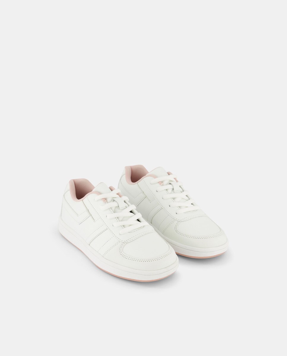 Deportivo de Infantil con cordones puntera Rosa-2