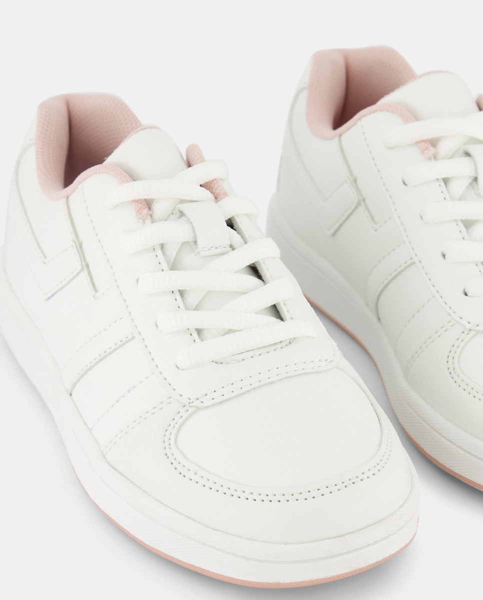 Deportivo de Infantil con cordones puntera Rosa-5