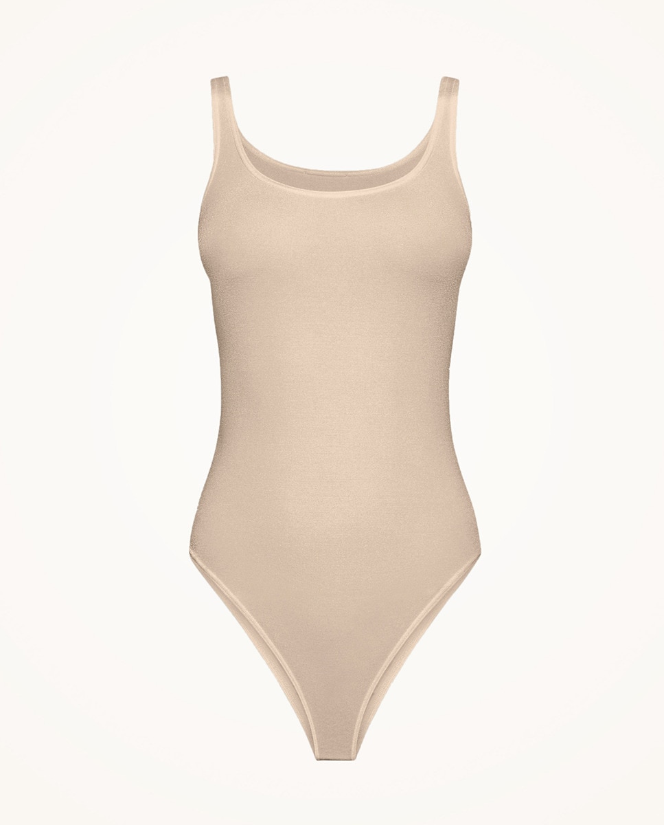 Body com Cueca Asa Delta e sem Mangas Castanho-4