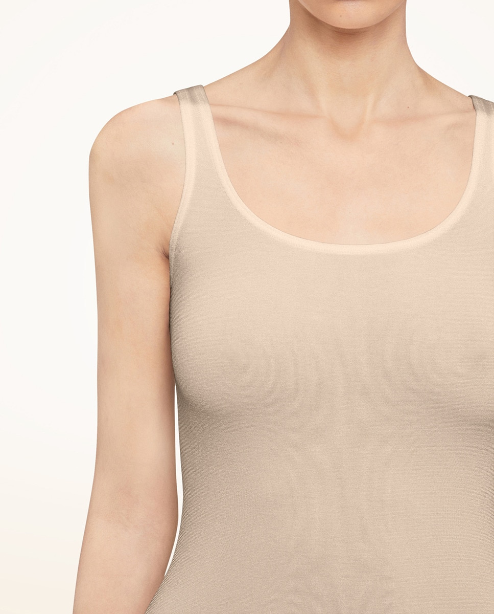 Body com Cueca Asa Delta e sem Mangas Castanho-3