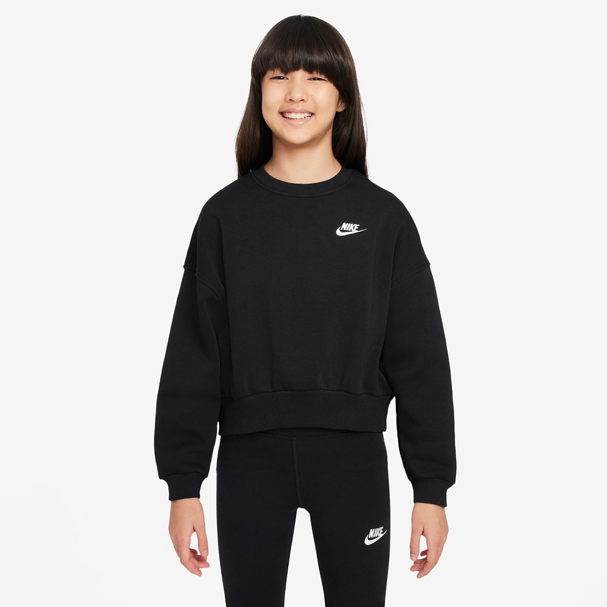 Sweatshirt de menina Sportswear Club Fleece Nike Preto-1