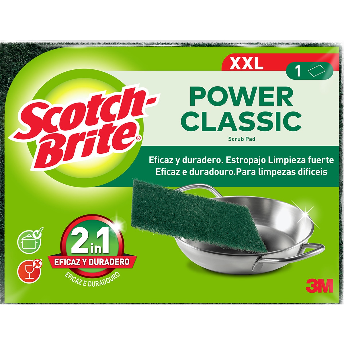Esfregão Fibra Verde Grande 1 unidade