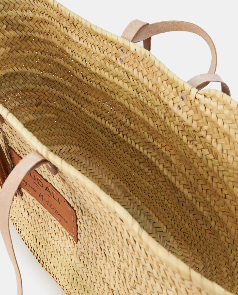 Cesta Mini em Fibra Natural com Fecho de Correr Camel-3