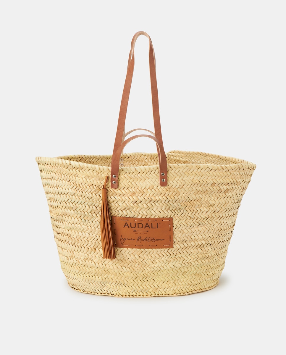 Cesta Mini em Fibra Natural com Fecho de Correr Camel-1
