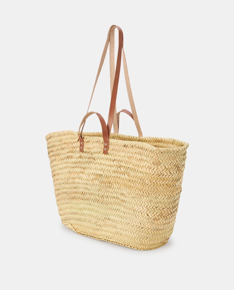 Cesta Mini em Fibra Natural com Fecho de Correr Camel-2