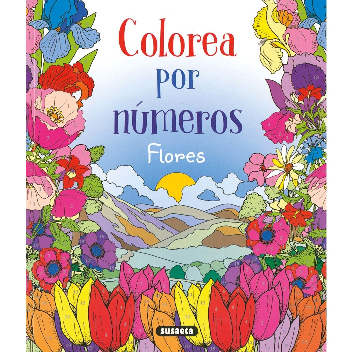 Flores, colorea por números 1
