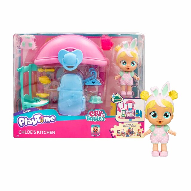 Imagen 0 de Muñeco bebé con playset Chloe's Kitchen Bebés Llorones Playtime
