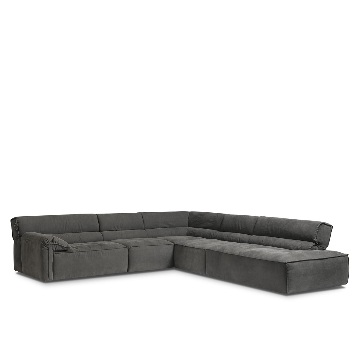 Imagem 0 de Sofá de Canto Estofado com Terminal Direito Riviera - Cinzento Escuro