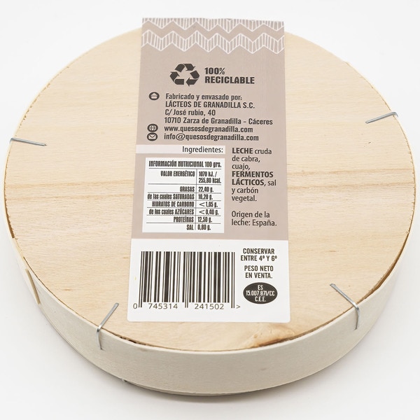 mit Kohle gereifter Rohmilch-Ziegenkäse Stück 200 g