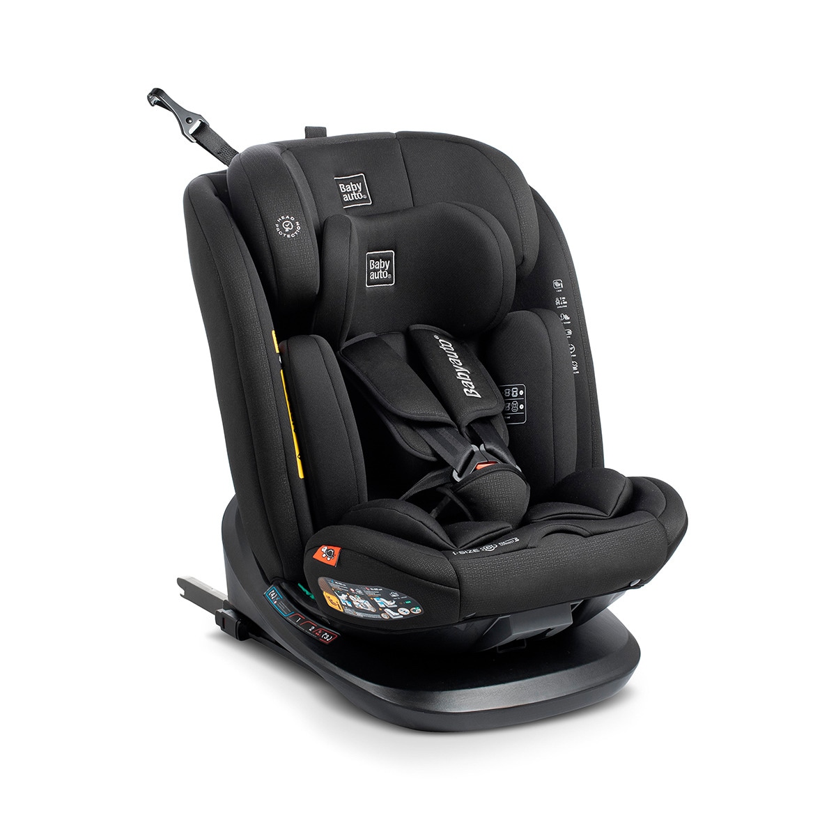 Silla de coche Sri I-Size Cario Ifix Giratoria 360º (40-150cm) Negro-2
