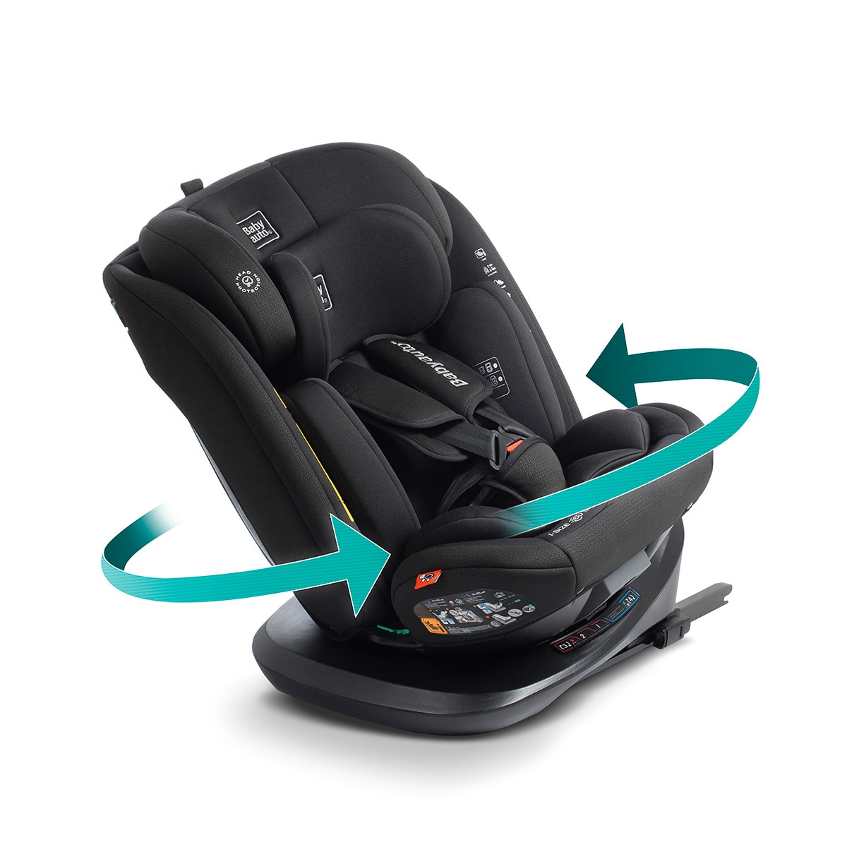 Silla de coche Sri I-Size Cario Ifix Giratoria 360º (40-150cm) Negro-16
