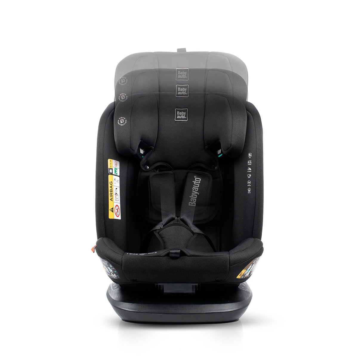 Silla de coche Sri I-Size Cario Ifix Giratoria 360º (40-150cm) Negro-13