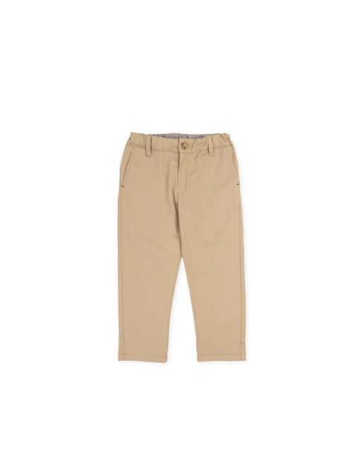 Imagen 0 de Pantalón de bebé niño en color arena ajustable en cintura