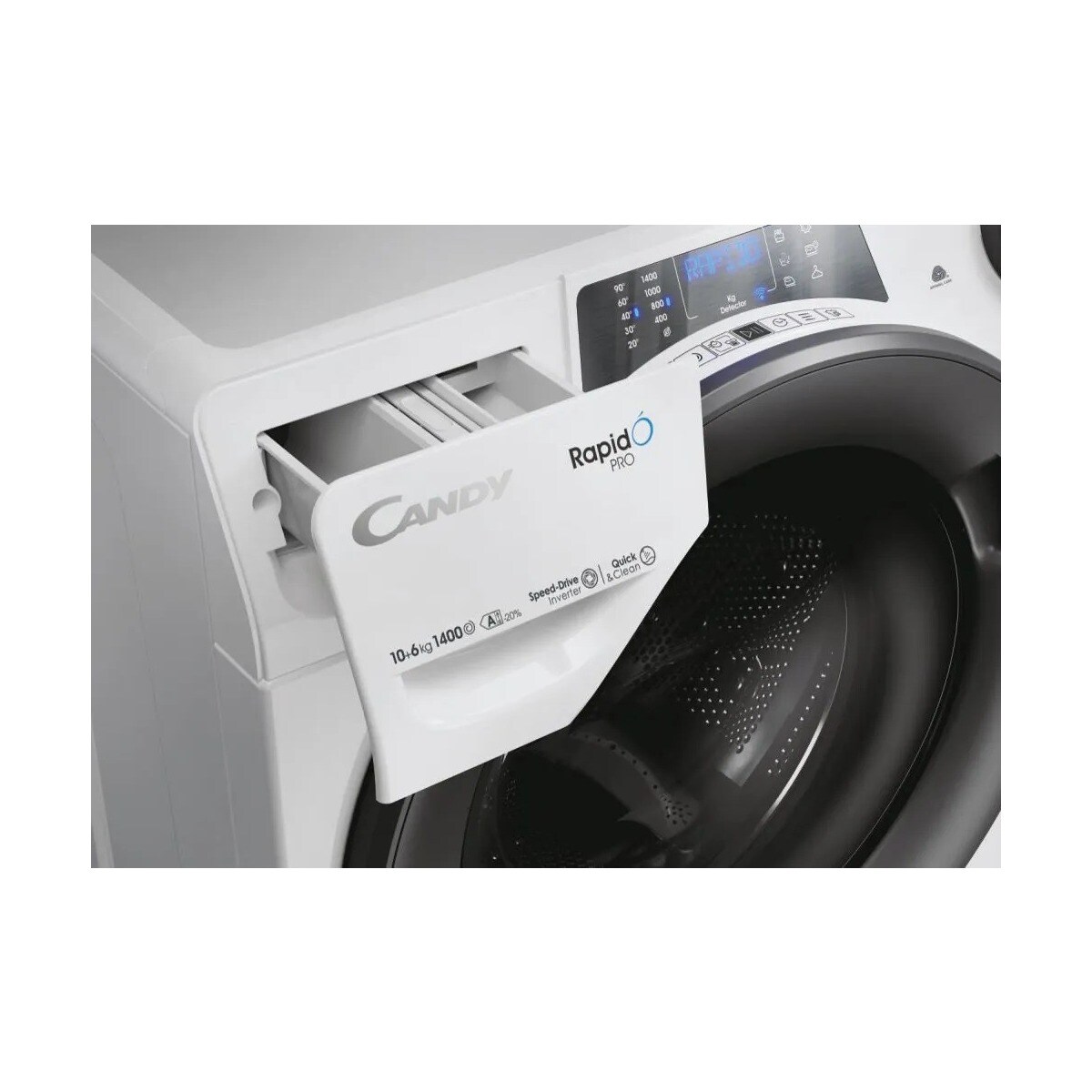 Máquina de Lavar e Secar Roupa Candy RPW 41066BWMR8-S Carga Frontal RapidÓ PRO de 10 Kg e 1400 rpm - Branco Branco-7