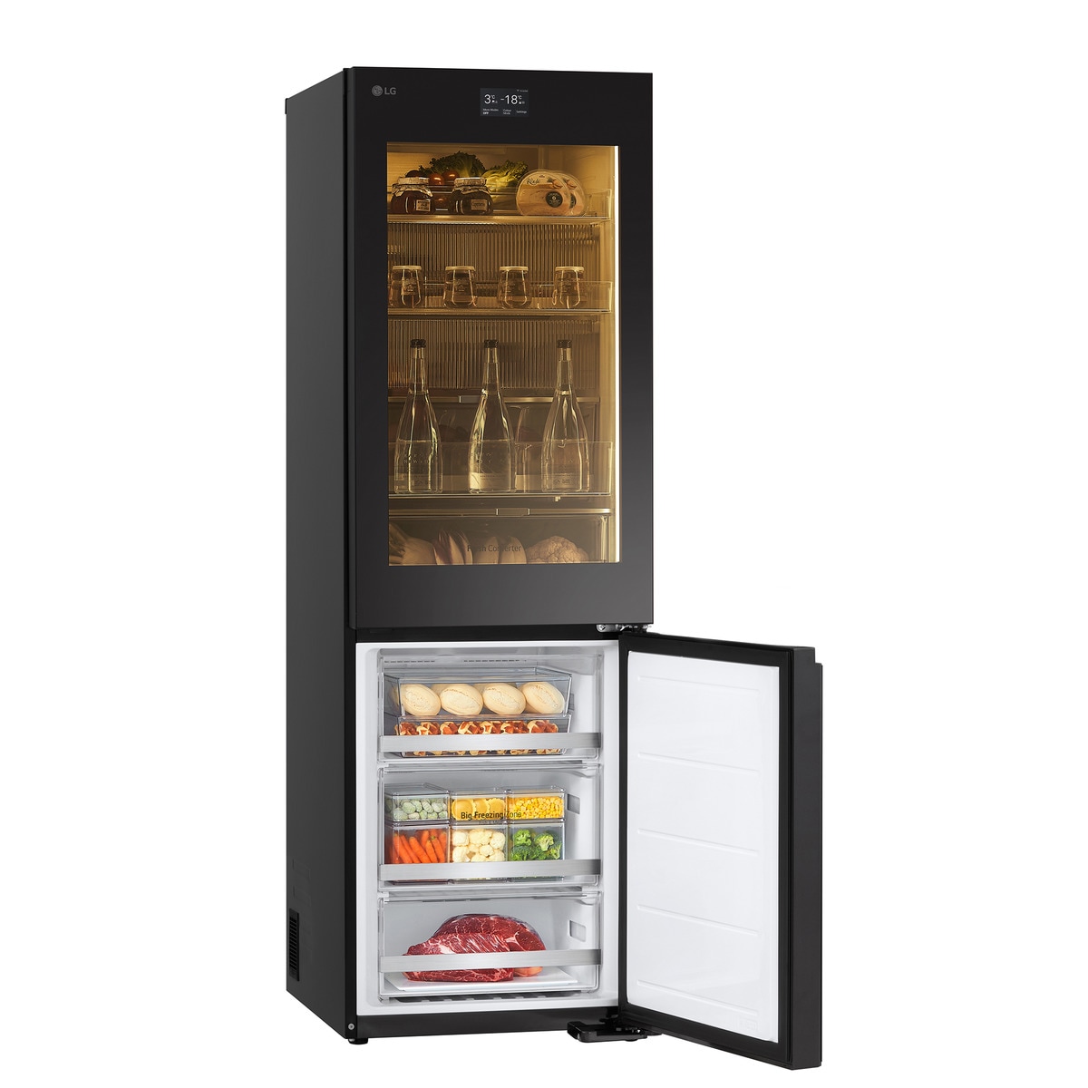 Frigorífico Combinado LG GBG7190CEV No Frost, Instaview e DoorCooling e de 186 cm - Black Steel Aço preto-15