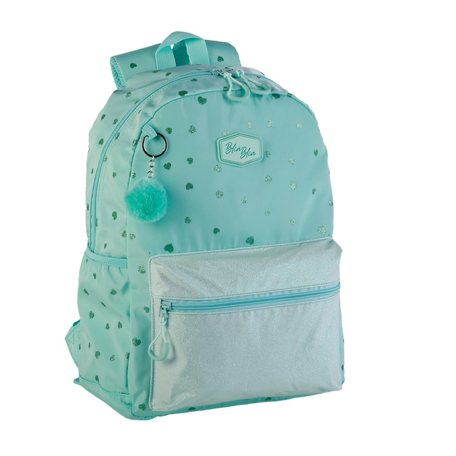 Imagem 0 de Mochila Americana Blin-Blin Mint Hearts- Verde
