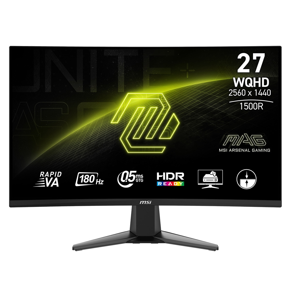 Monitor PC Gaming 69 cm (27") MSI MAG 27CQ6F, 180 Hz, pantalla curva WQHD Negro-1