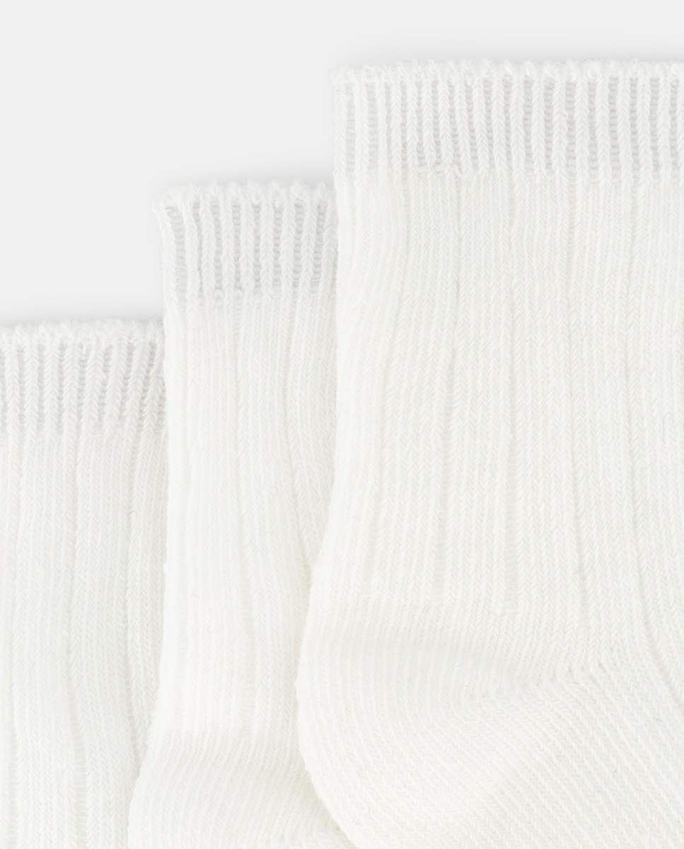 Pack de 3 calcetines de bebé de canalé Crudo-2