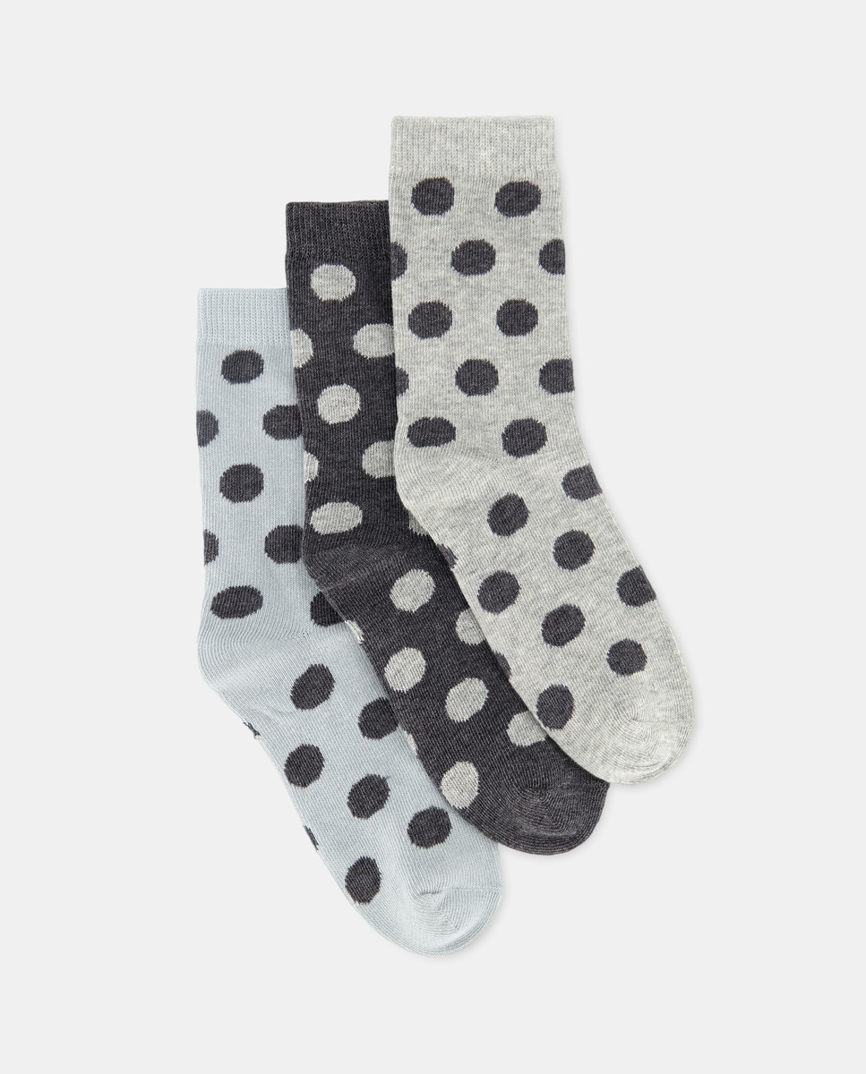Pack de 3 calcetines infantiles con estampado Gris-1
