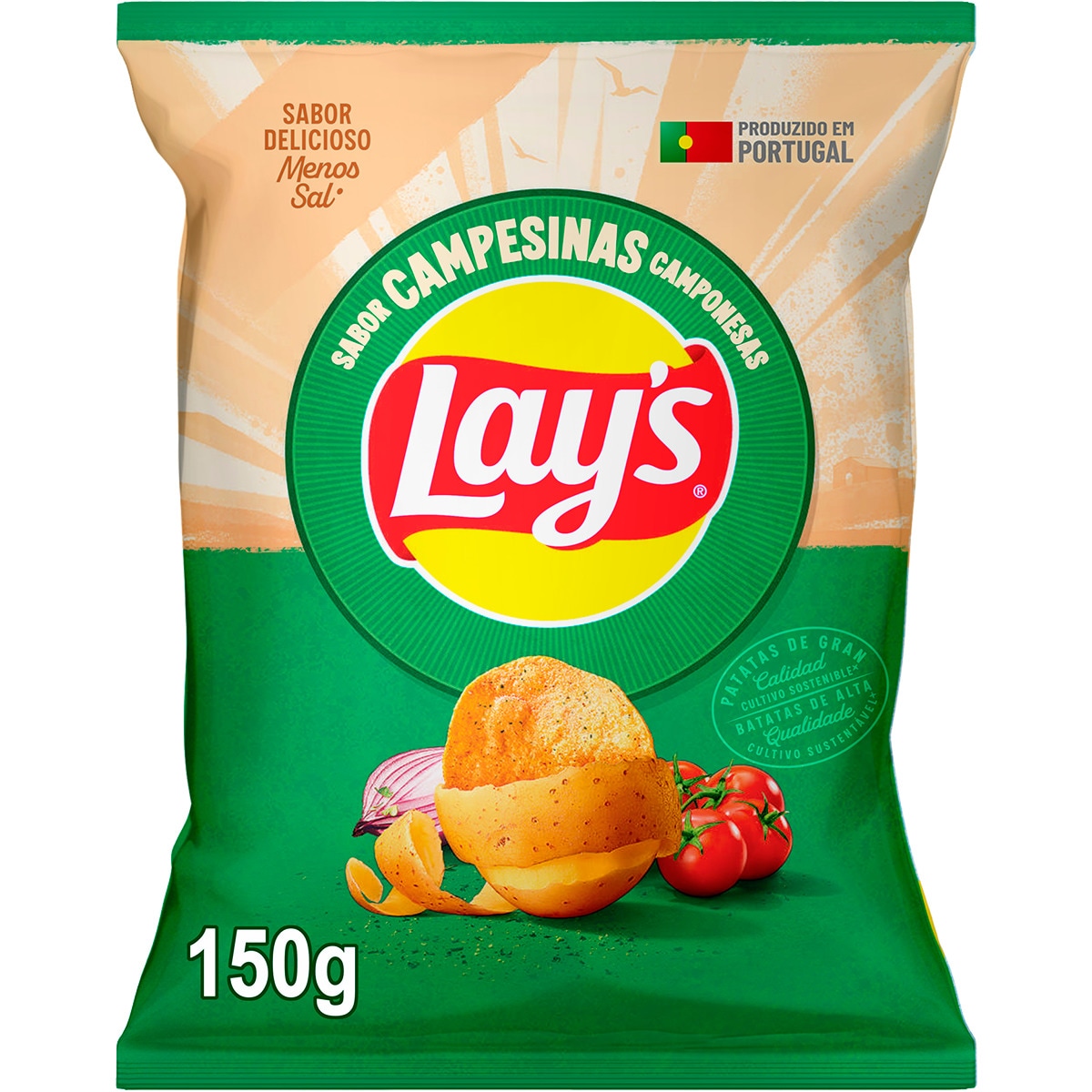 Batatas Fritas Sabor Camponesas embalagem 150 g