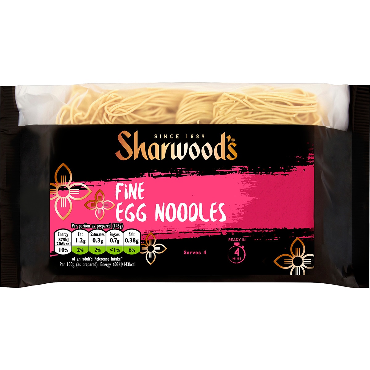 Noodles com Ovo embalagem 226 g