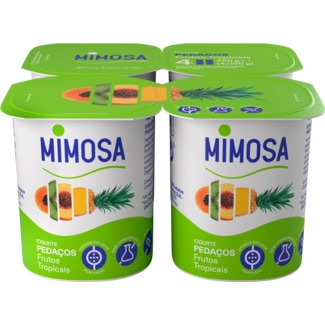 Iogurte Pedaços Frutos Tropicais Pack 4 embalagem 120 g - Mimosa