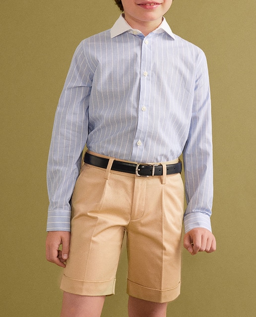 Imagen 0 de Camisa de ceremonia niño con rayas bicolor