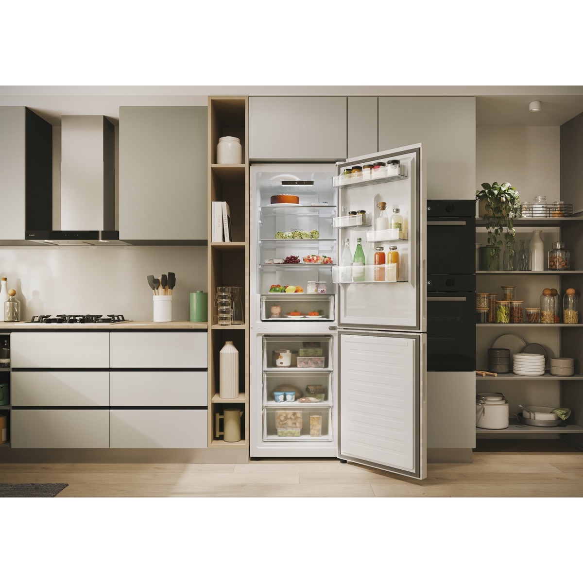 Frigorífico combi Candy Total No Frost Circle+ 1,85m de alto Fresco - CNCQ2T618EW Blanco-14
