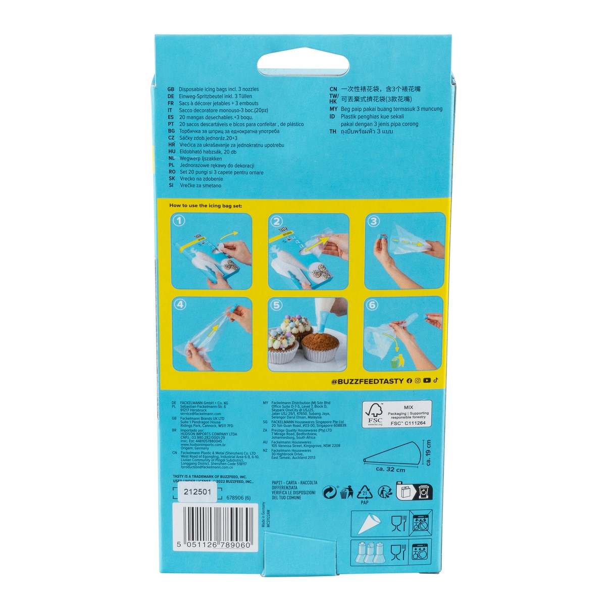 Manga pasterlera con 3 boquillas Tasty Blanco-12