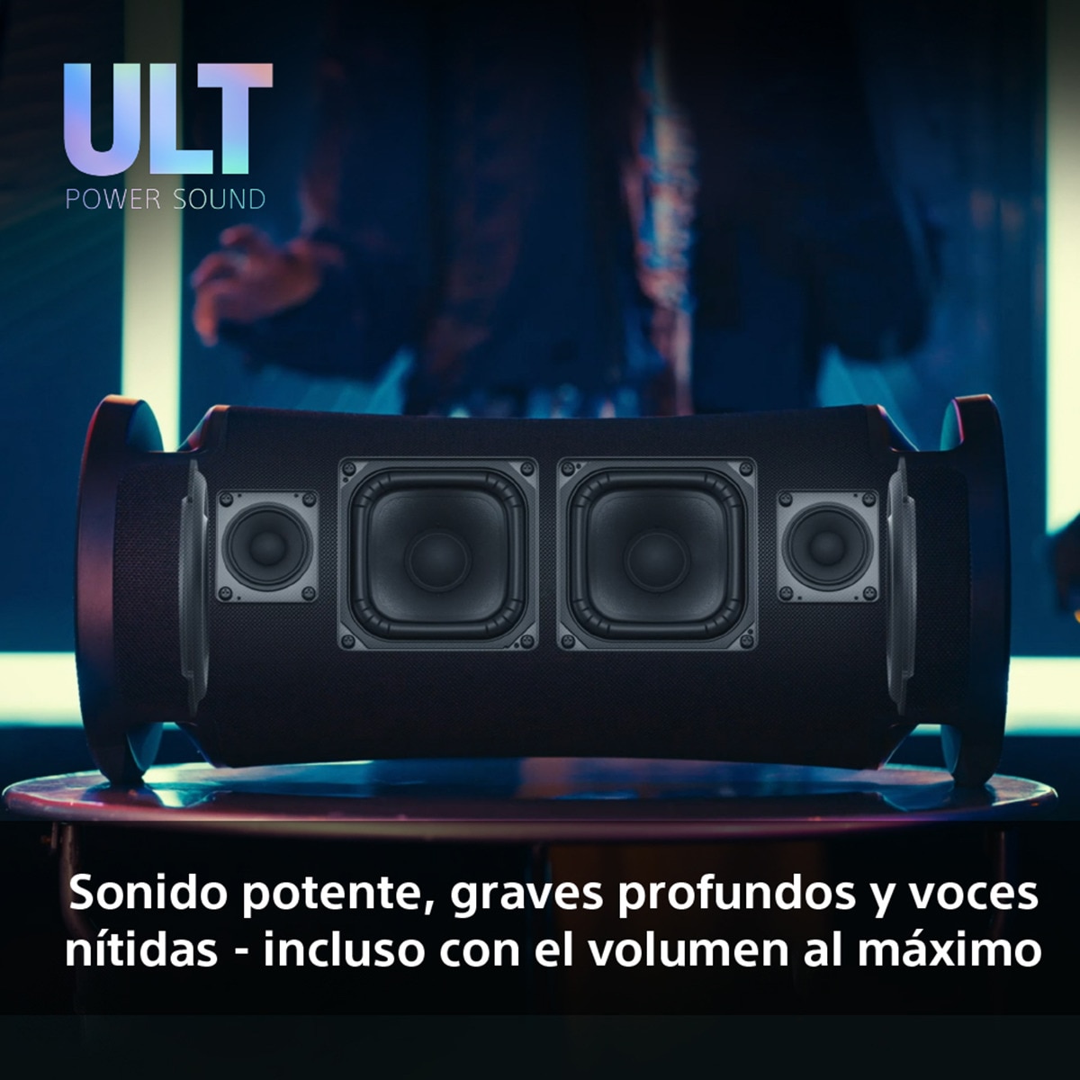 Altavoz portátil Sony ULT FIELD 7 con ULT POWER SOUND, Deep bass, 30h batería, IP67, resistente al agua, iluminación, micrófono, audio-in, negro Negro-4