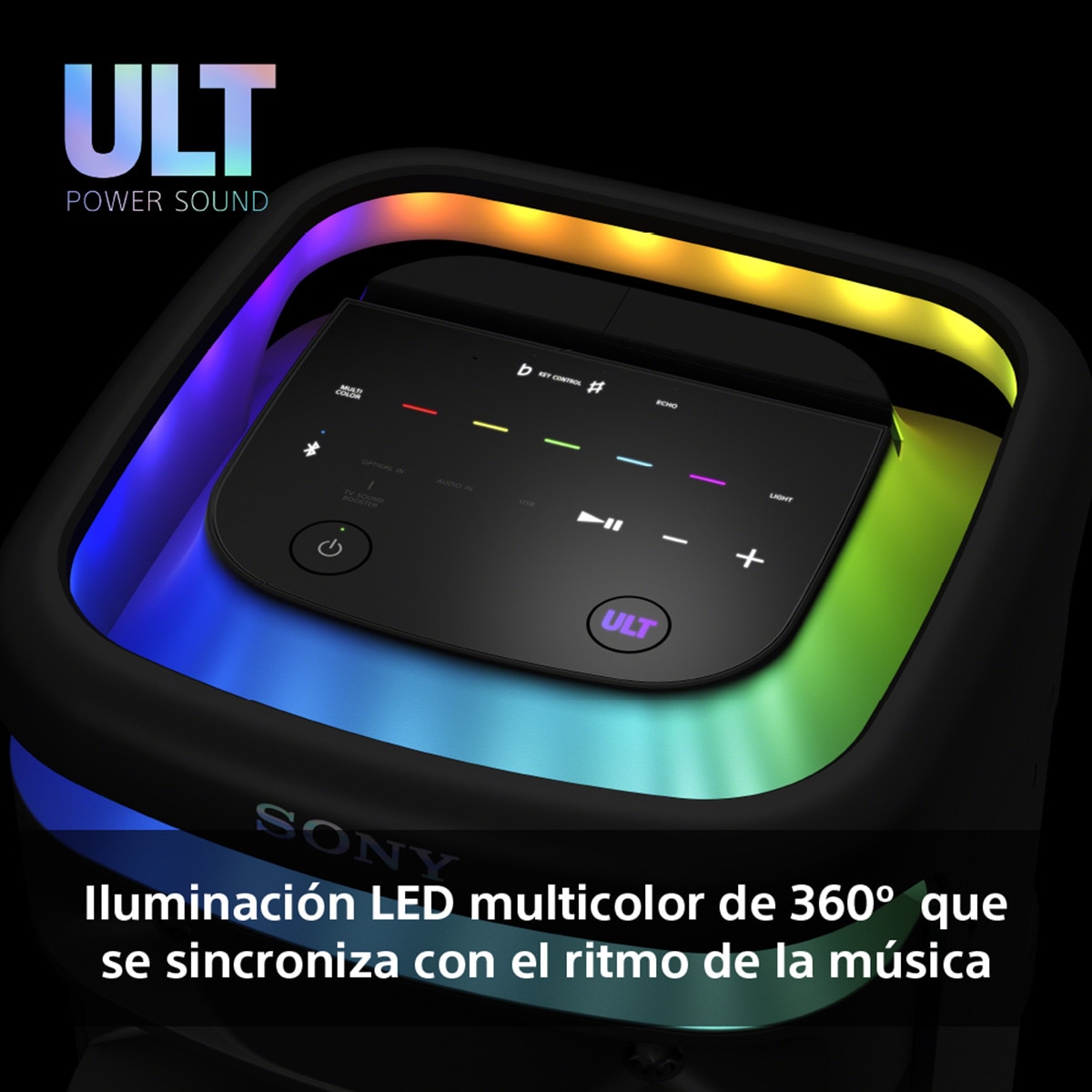 Altavoz para fiestas Sony ULT TOWER 10, ULT POWER SOUND, Deep Bass, X-Balanced, iluminación 360º, con micrófono, portátil con ruedas - negro Negro-7