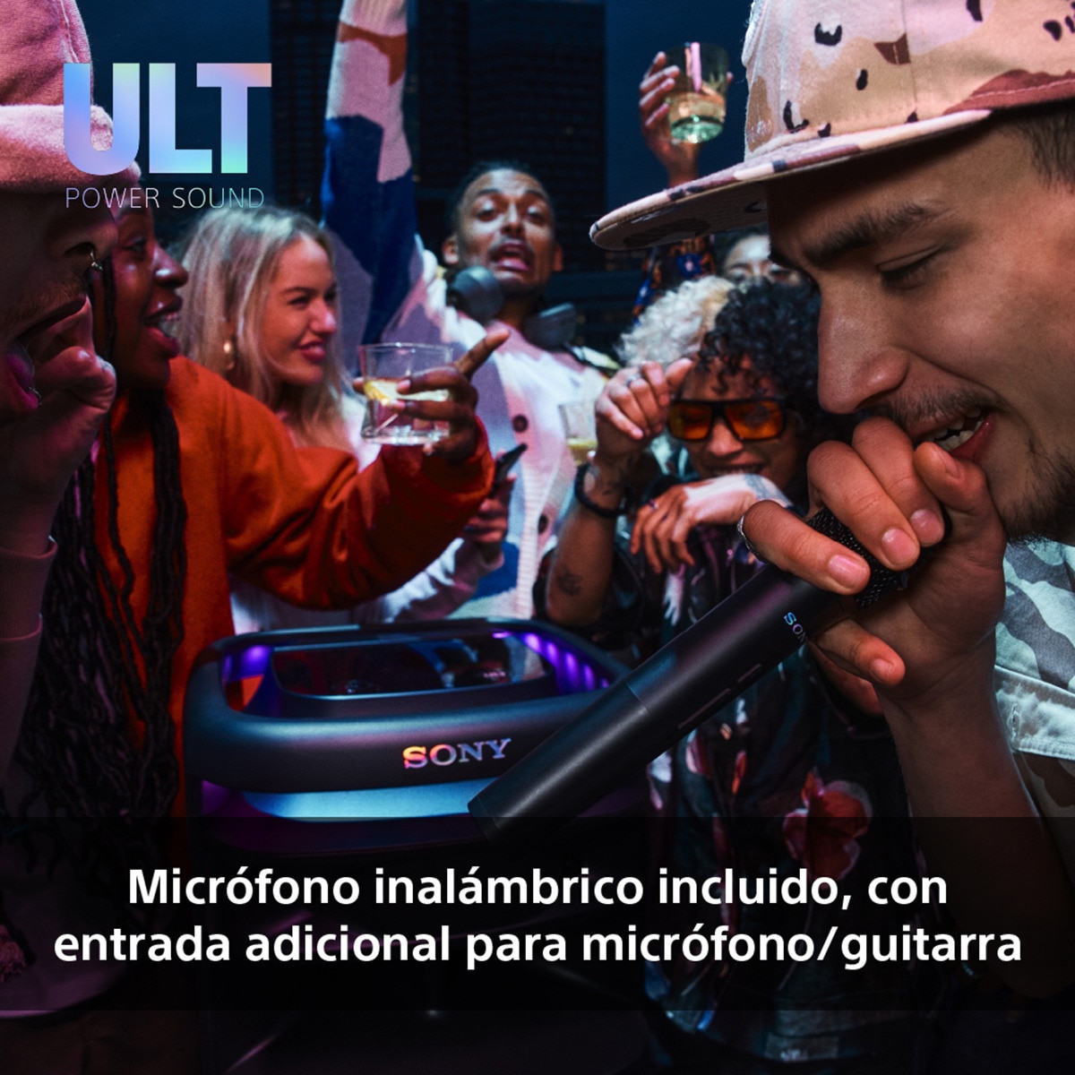 Altavoz para fiestas Sony ULT TOWER 10, ULT POWER SOUND, Deep Bass, X-Balanced, iluminación 360º, con micrófono, portátil con ruedas - negro Negro-5