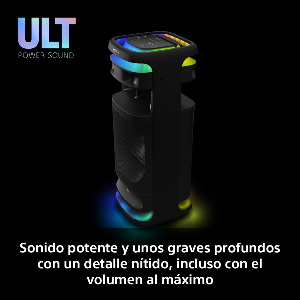 Altavoz para fiestas Sony ULT TOWER 10, ULT POWER SOUND, Deep Bass, X-Balanced, iluminación 360º, con micrófono, portátil con ruedas - negro Negro-3