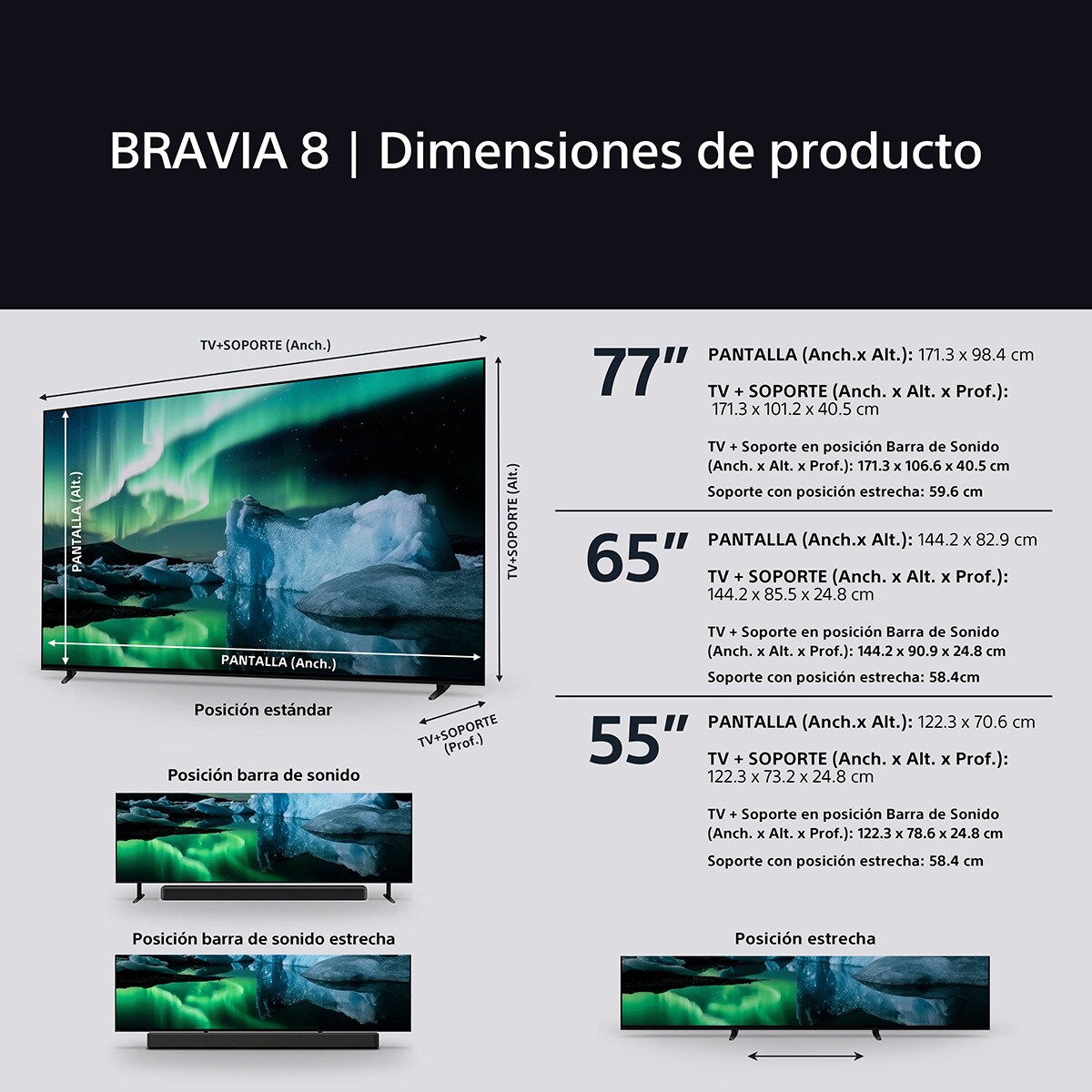 TV 55" Sony BRAVIA 8 55XR84 OLED, 4K HDR, Google TV, Smart TV, Funciones para PS5, IMAX Enhanced, Dolby Vision Atmos, Chromecast, Apple AirPlay 9