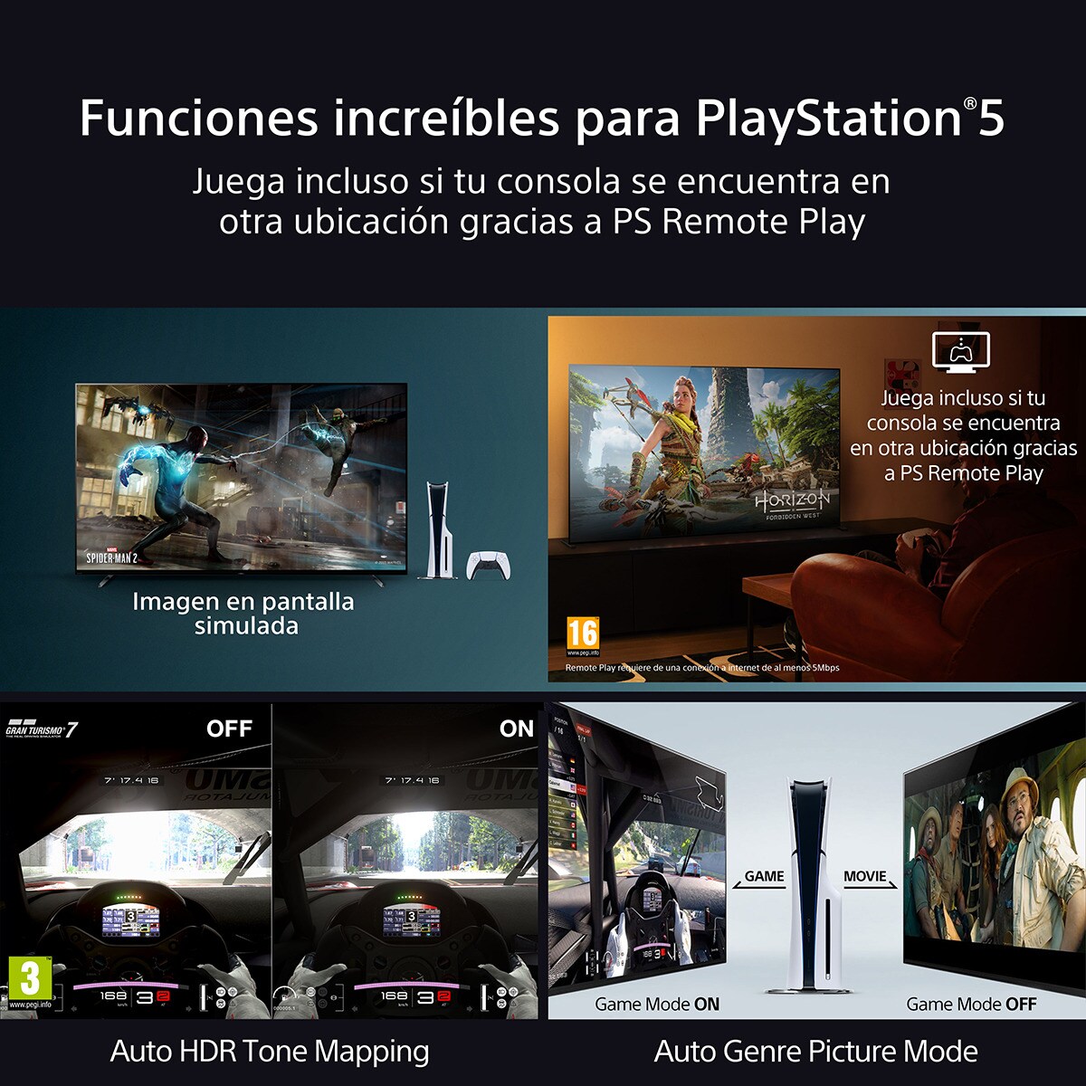 TV 55" Sony BRAVIA 8 55XR84 OLED, 4K HDR, Google TV, Smart TV, Funciones para PS5, IMAX Enhanced, Dolby Vision Atmos, Chromecast, Apple AirPlay 6