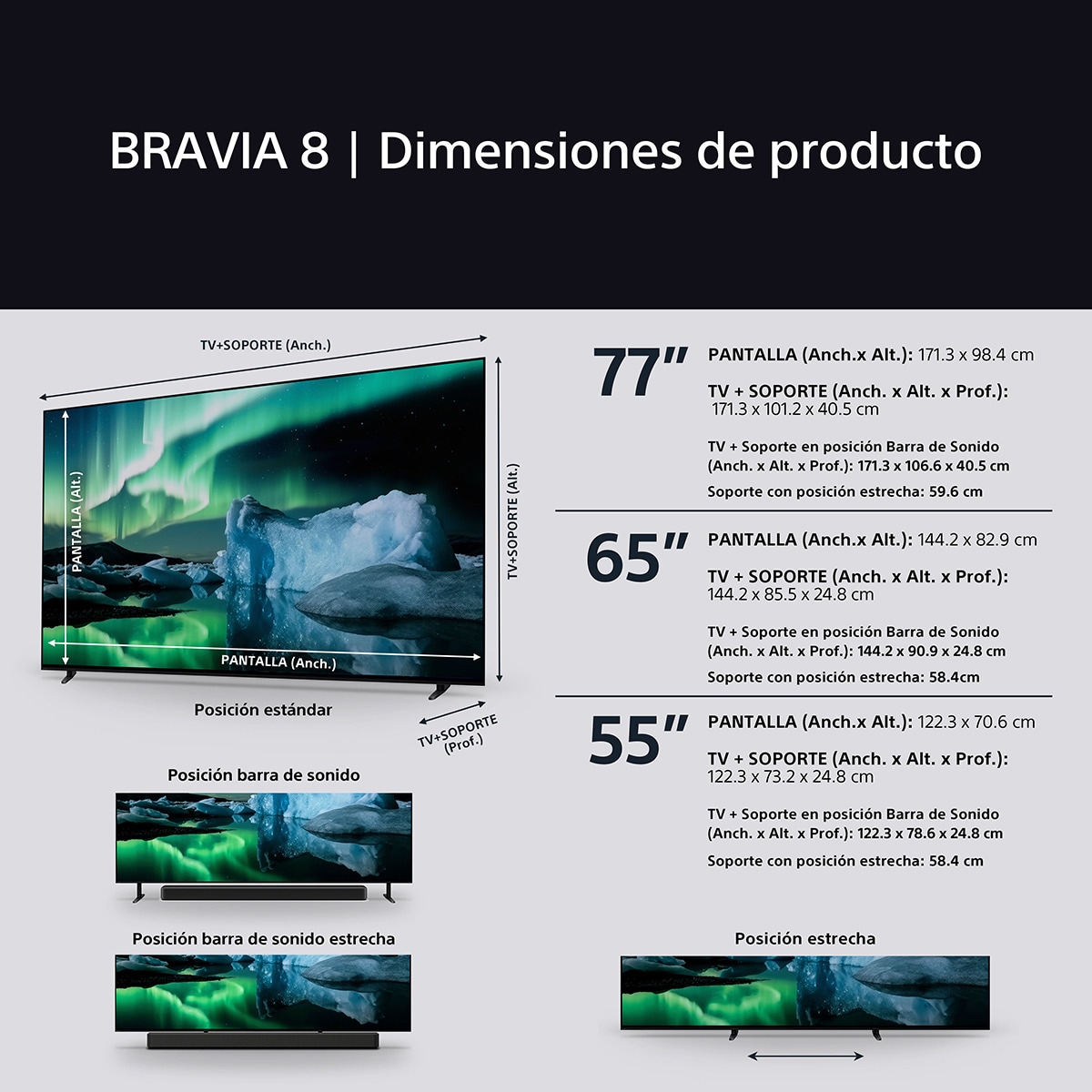 TV 77" Sony BRAVIA 8 77XR84 OLED, 4K HDR, Google TV, Smart TV, Funciones para PS5, IMAX Enhanced, Dolby Vision Atmos, Chromecast, Apple AirPlay 9