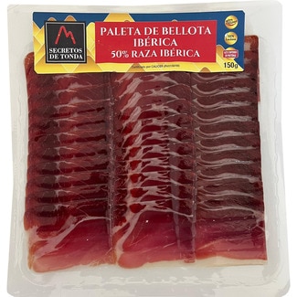 paleta de bellota ibérica 50% raza ibérica en lonchas sin gluten sin lactosa envase 150 g - Secretos De Tonda