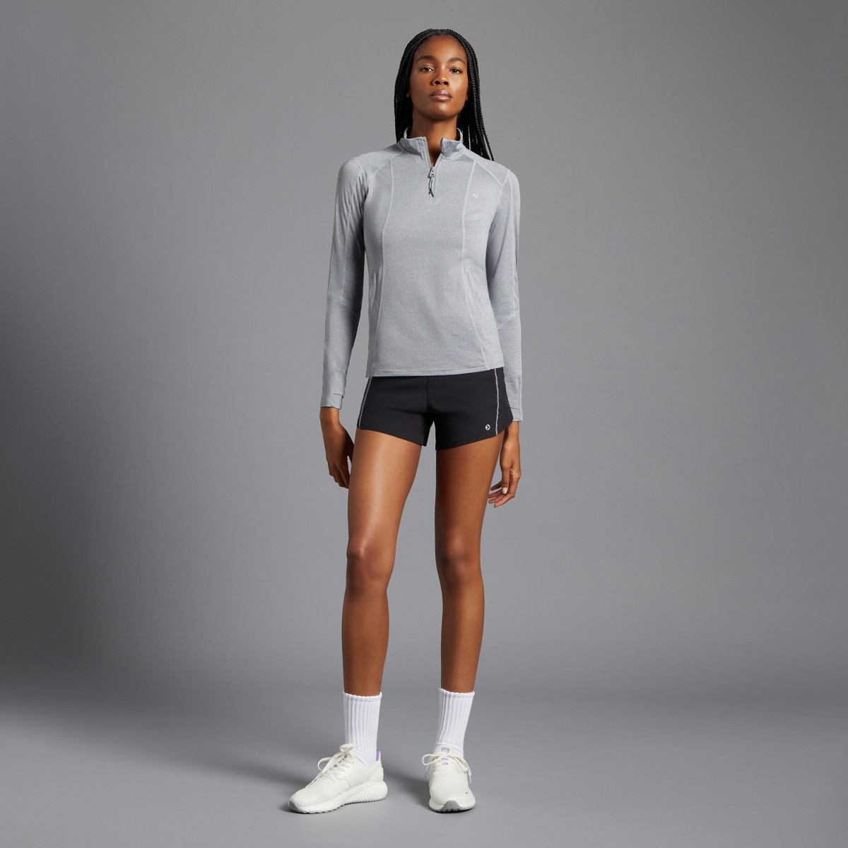 Camisola de Running de Mulher com Manga Comprida Cinzento-3