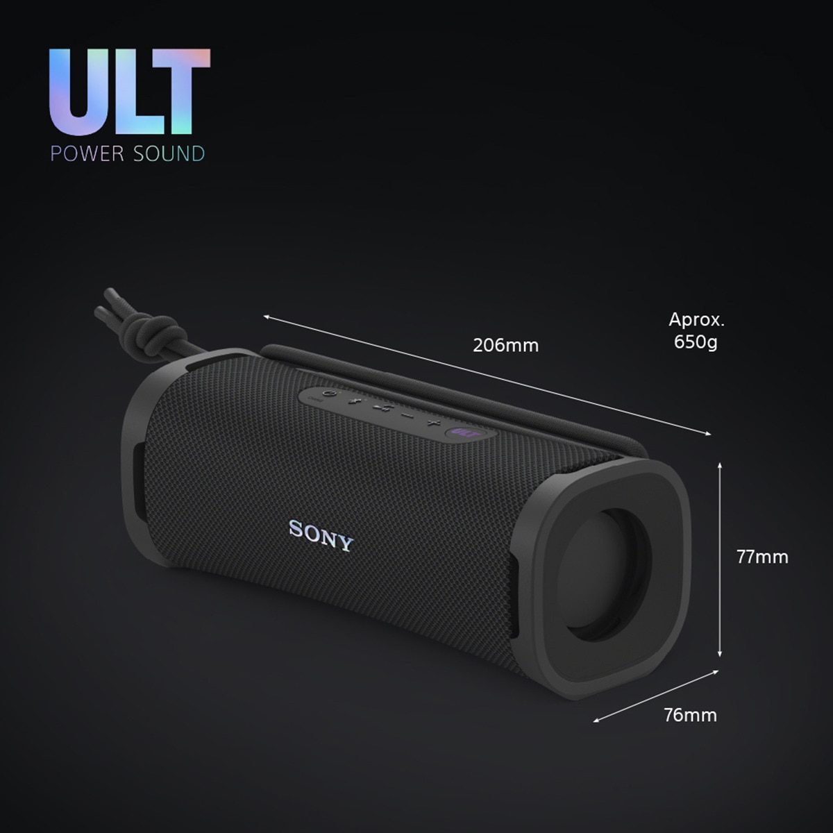 Altavoz portátil Sony ULT FIELD 1 con ULT POWER SOUND, IP67, resistente al agua, al polvo y a los golpes, 12h de batería, llamadas nítidas Negro-9