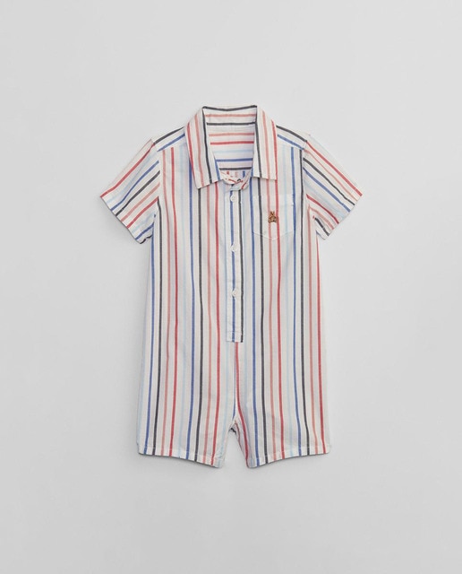 Imagen 0 de Pelele de bebé manga corta de rayas