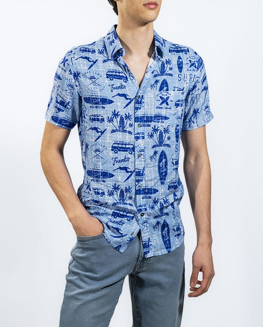 Imagen 0 de Camisa manga corta rayón estampada