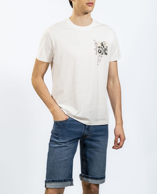 Imagen 0 de Camiseta algodón manga corta estampado pecho