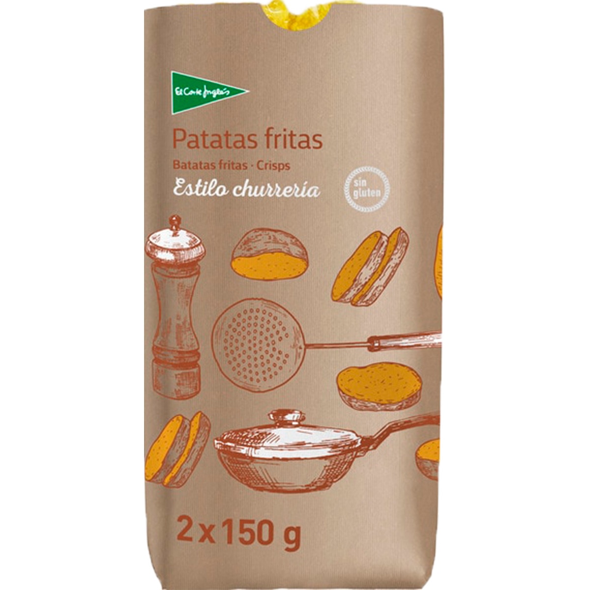 Batatas Fritas Crisps 2X150g embalagem 300 g