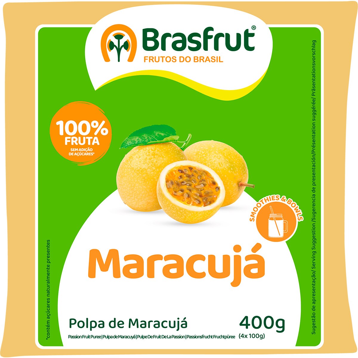 Polpa de Maracujá Congelada embalagem 400 g